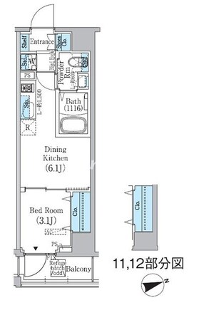 プライムブリス東中野駅前の物件間取画像